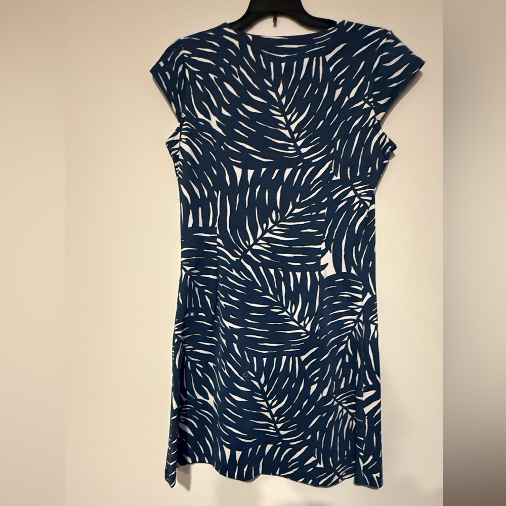 Mahi Gold Monomy Blue and White Patterned Dress